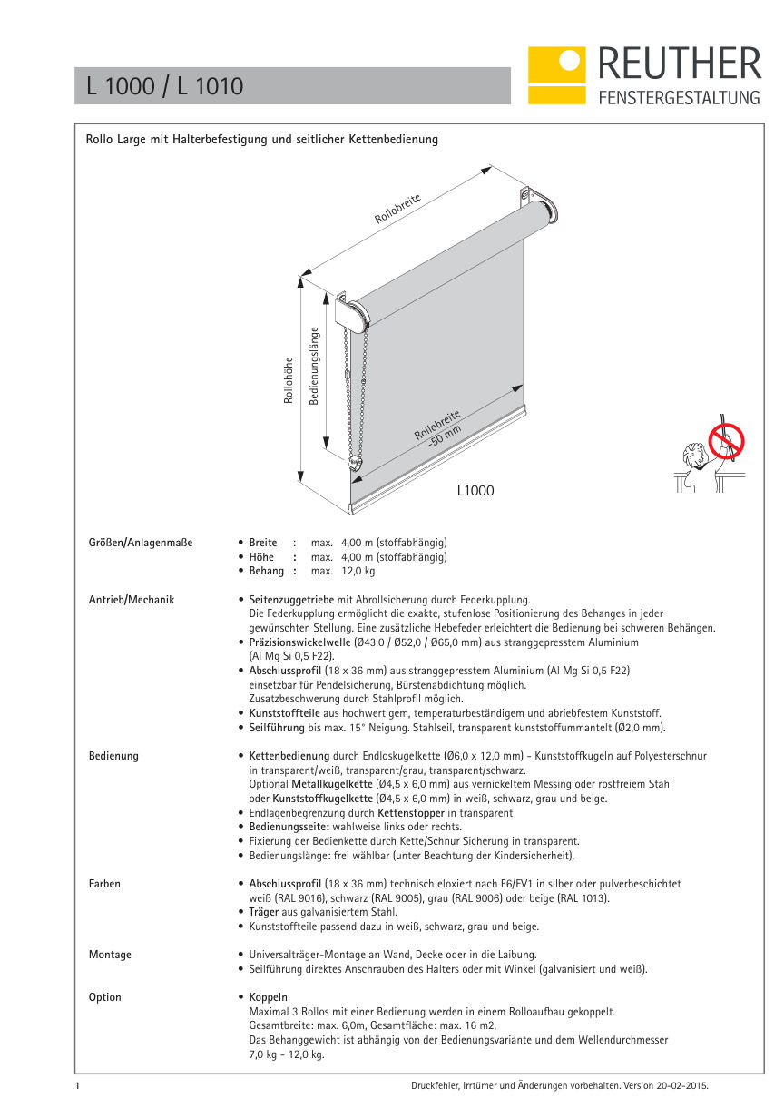 L 1000 / L 1010 – Datenblatt Seite 1