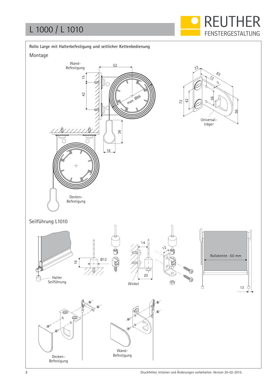 L 1000 / L 1010 – Datenblatt Seite 2