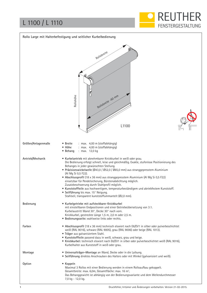 L 1100 / L 1110 – Datenblatt Seite 1