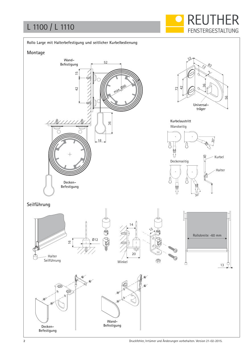 L 1100 / L 1110 – Datenblatt Seite 2