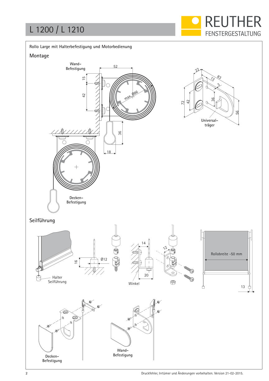 L 1200 / L 1210 – Datenblatt Seite 2