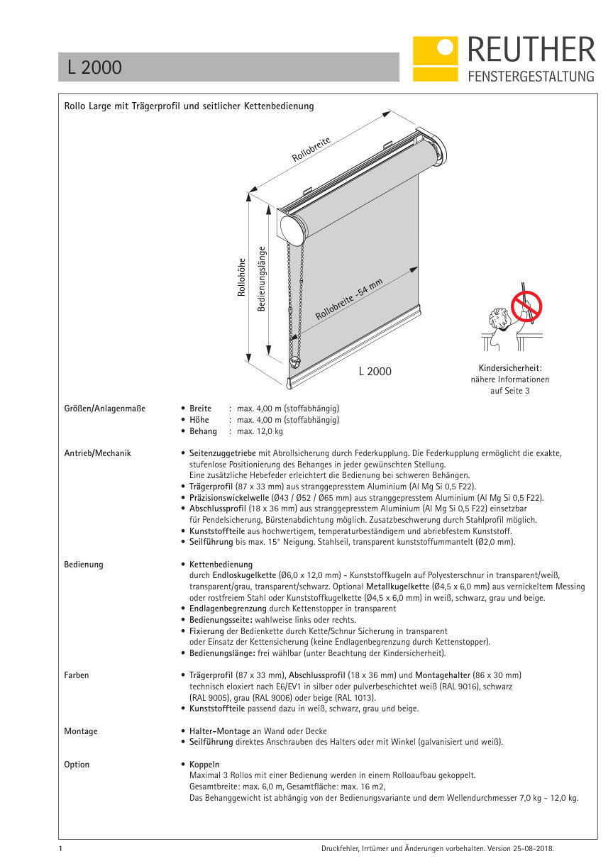 L 2000 – Datenblatt Seite 1