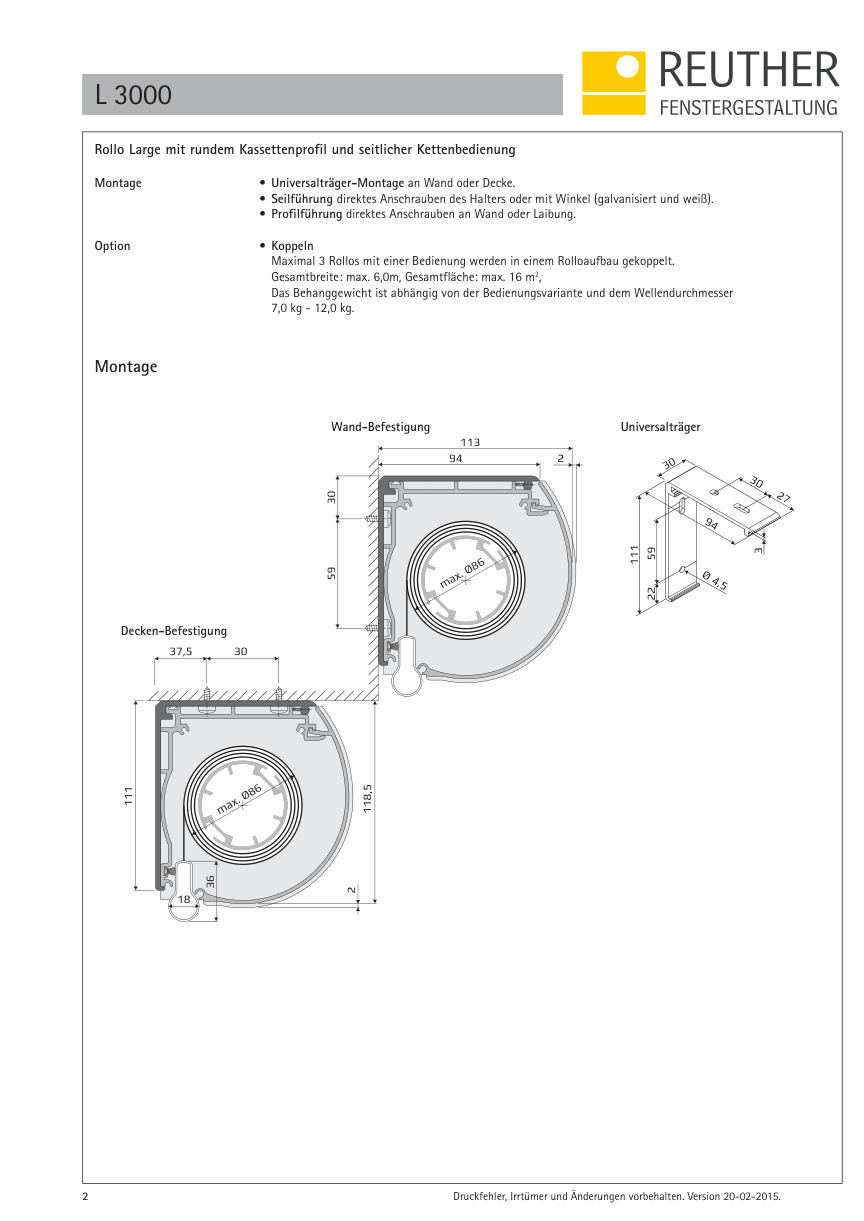 L 3000 / L 3010 / L 3020 – Datenblatt Seite 2