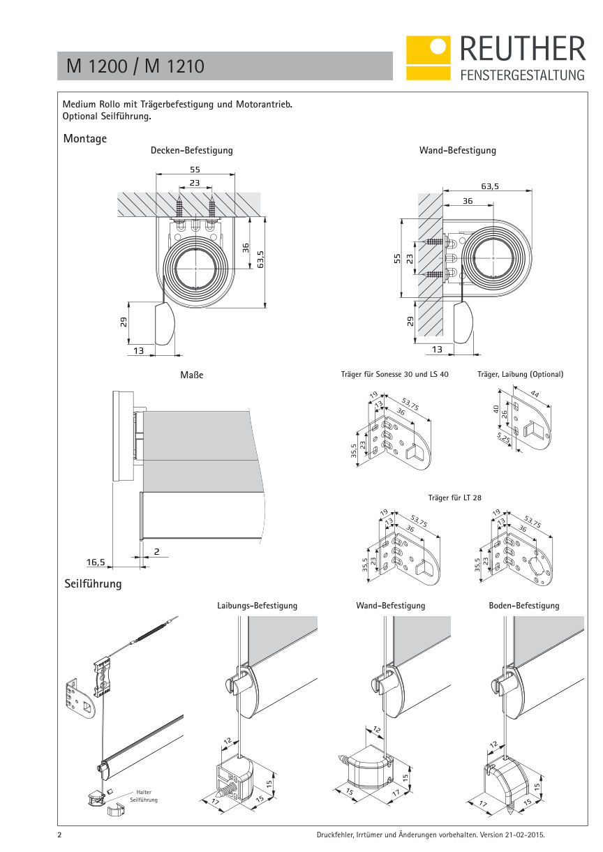M 1200 / M 1210 – Datenblatt Seite 2
