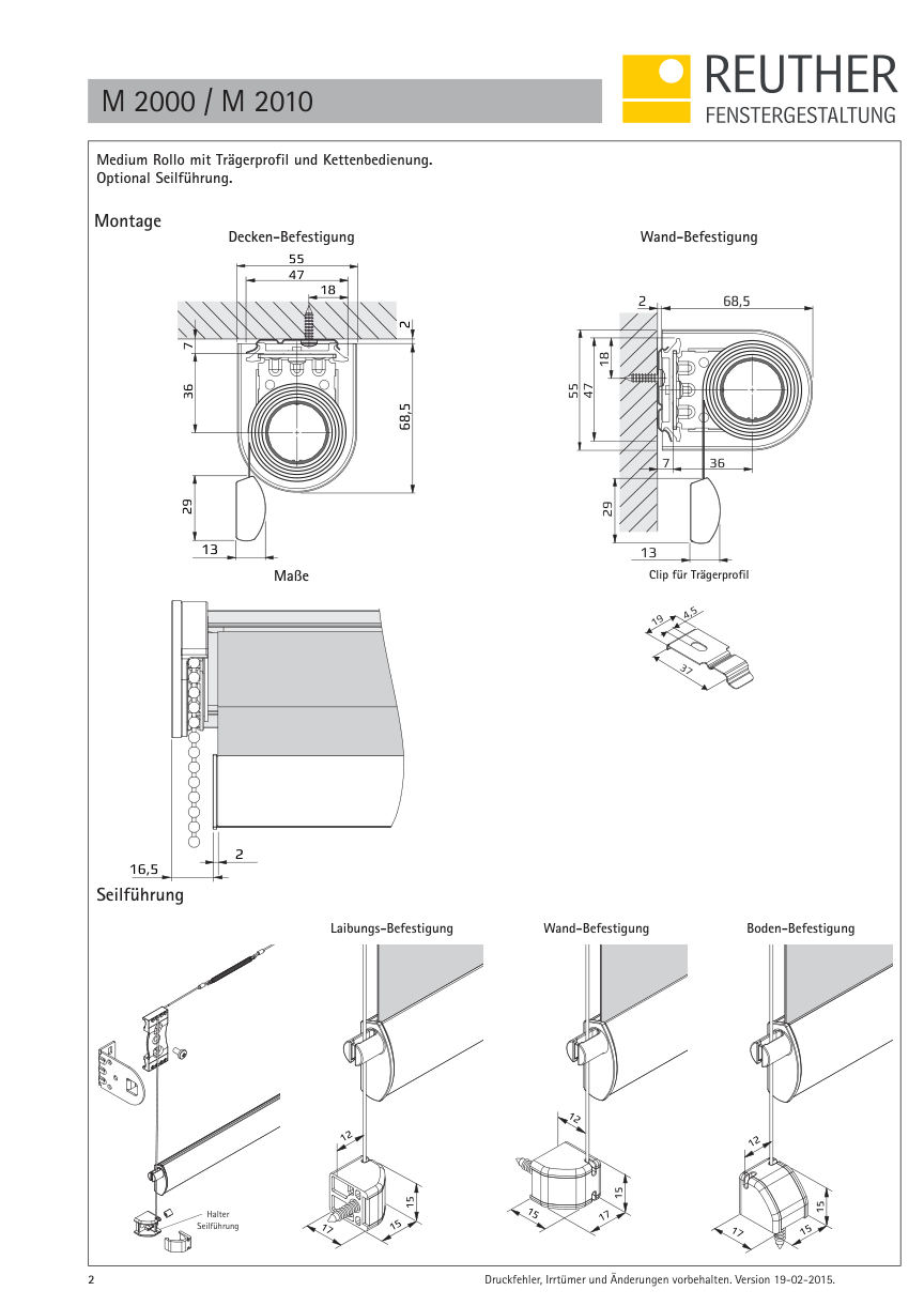 M 2000 / M 2010 – Datenblatt Seite 2