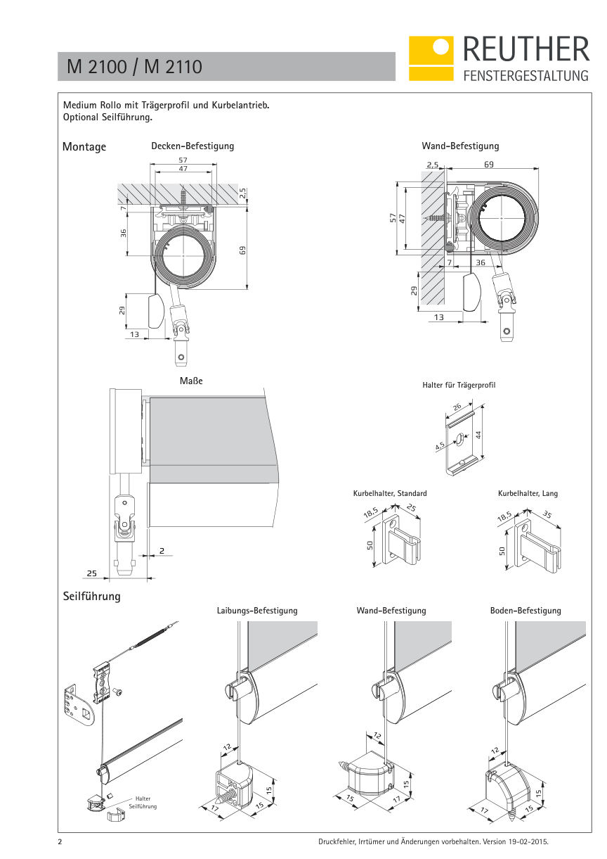 M 2100 / M 2110 – Datenblatt Seite 2