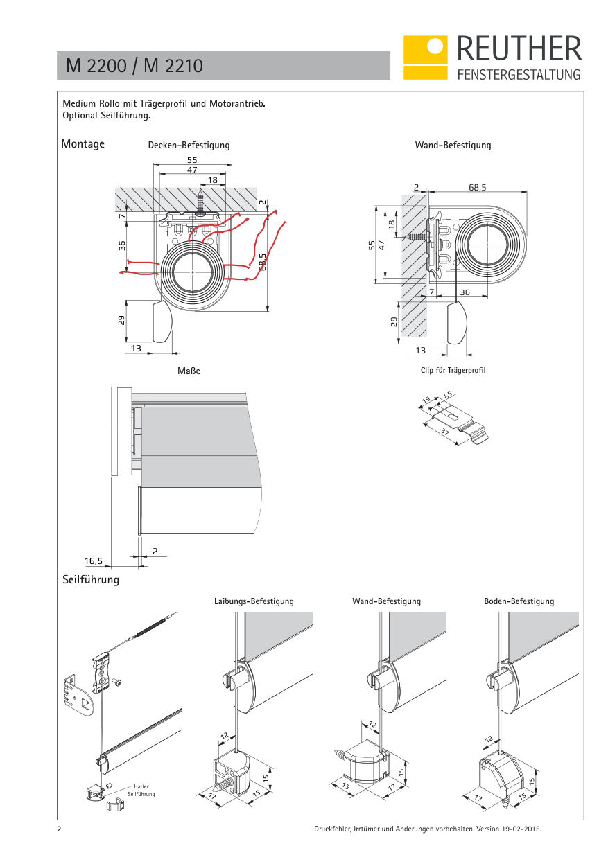 M 2200 / M 2210 – Datenblatt Seite 2