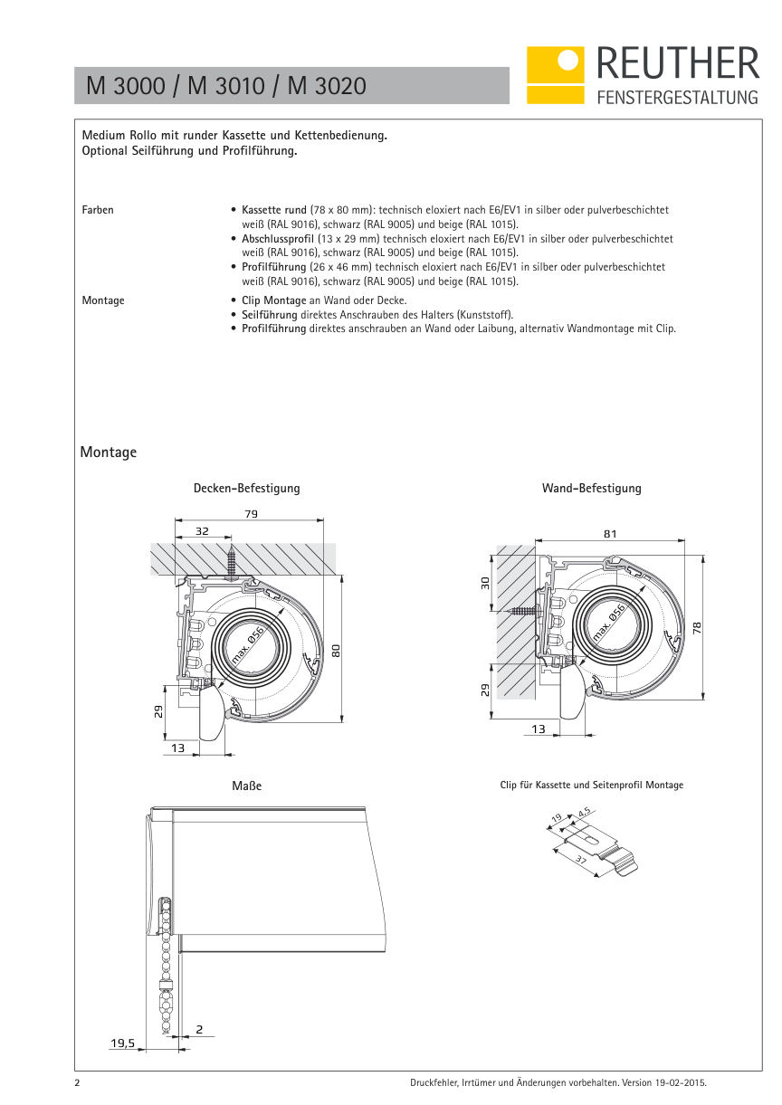 M 3000 / M 3010 / M 3020 – Datenblatt Seite 2