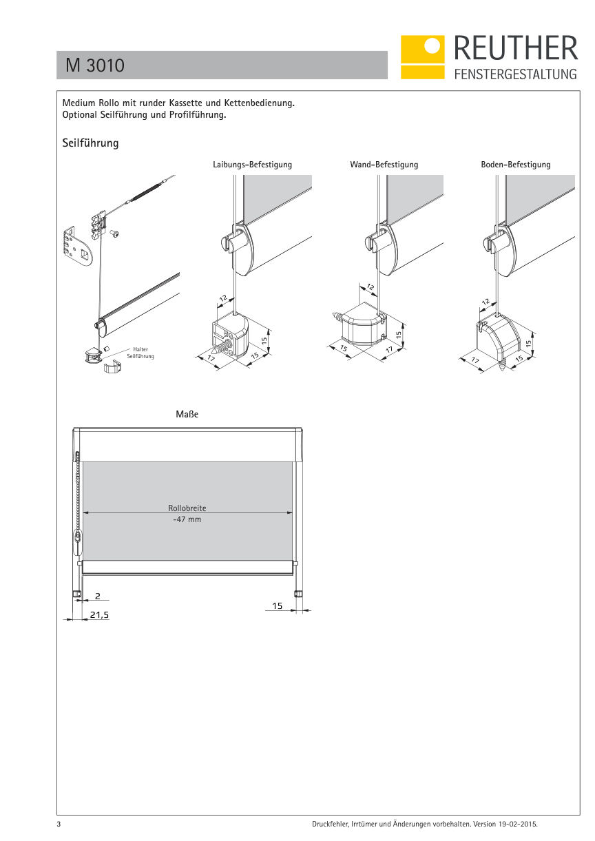 M 3000 / M 3010 / M 3020 – Datenblatt Seite 3