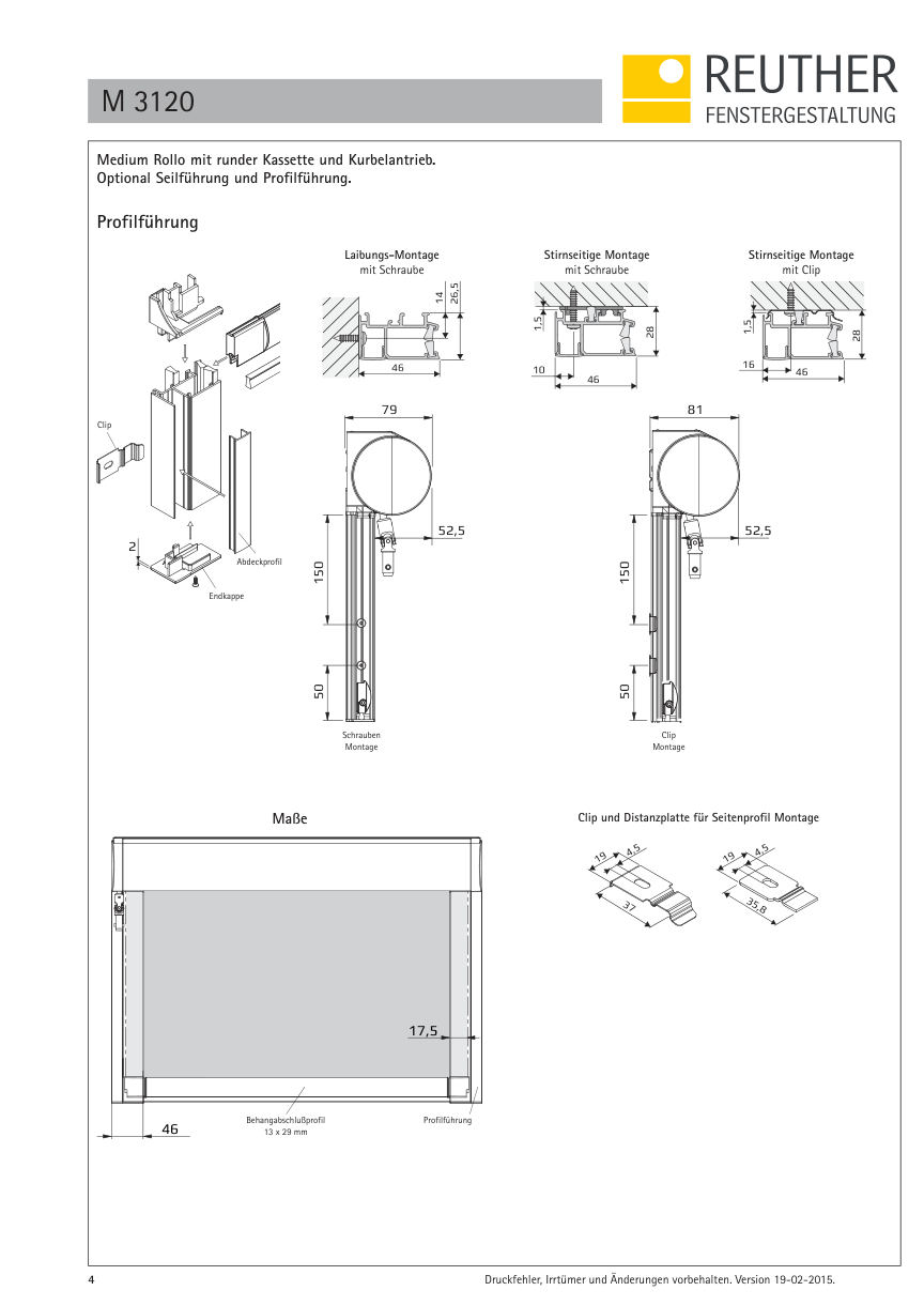 M 3100 / M 3110 / M 3120 – Datenblatt Seite 4