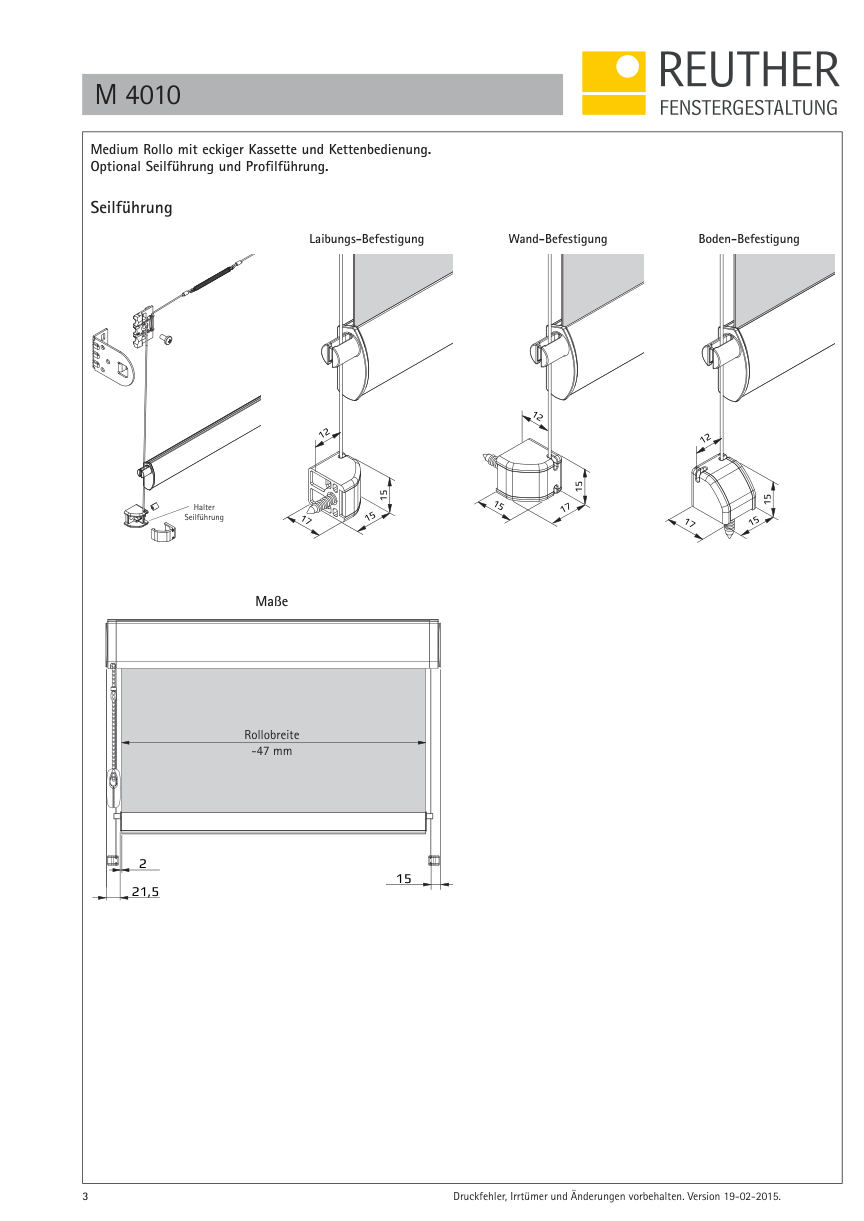 M 4000 / M 4010 / M 4020 – Datenblatt Seite 3