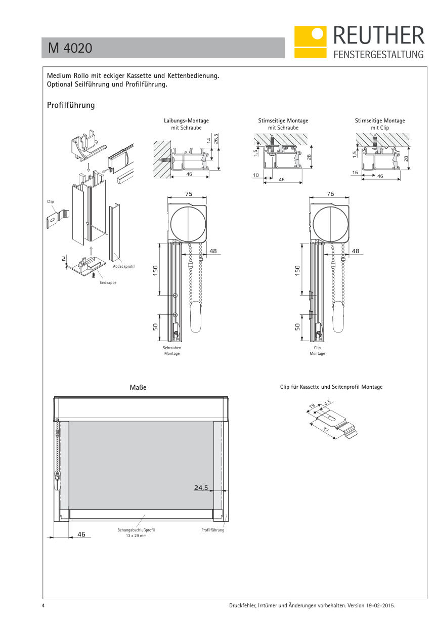 M 4000 / M 4010 / M 4020 – Datenblatt Seite 4