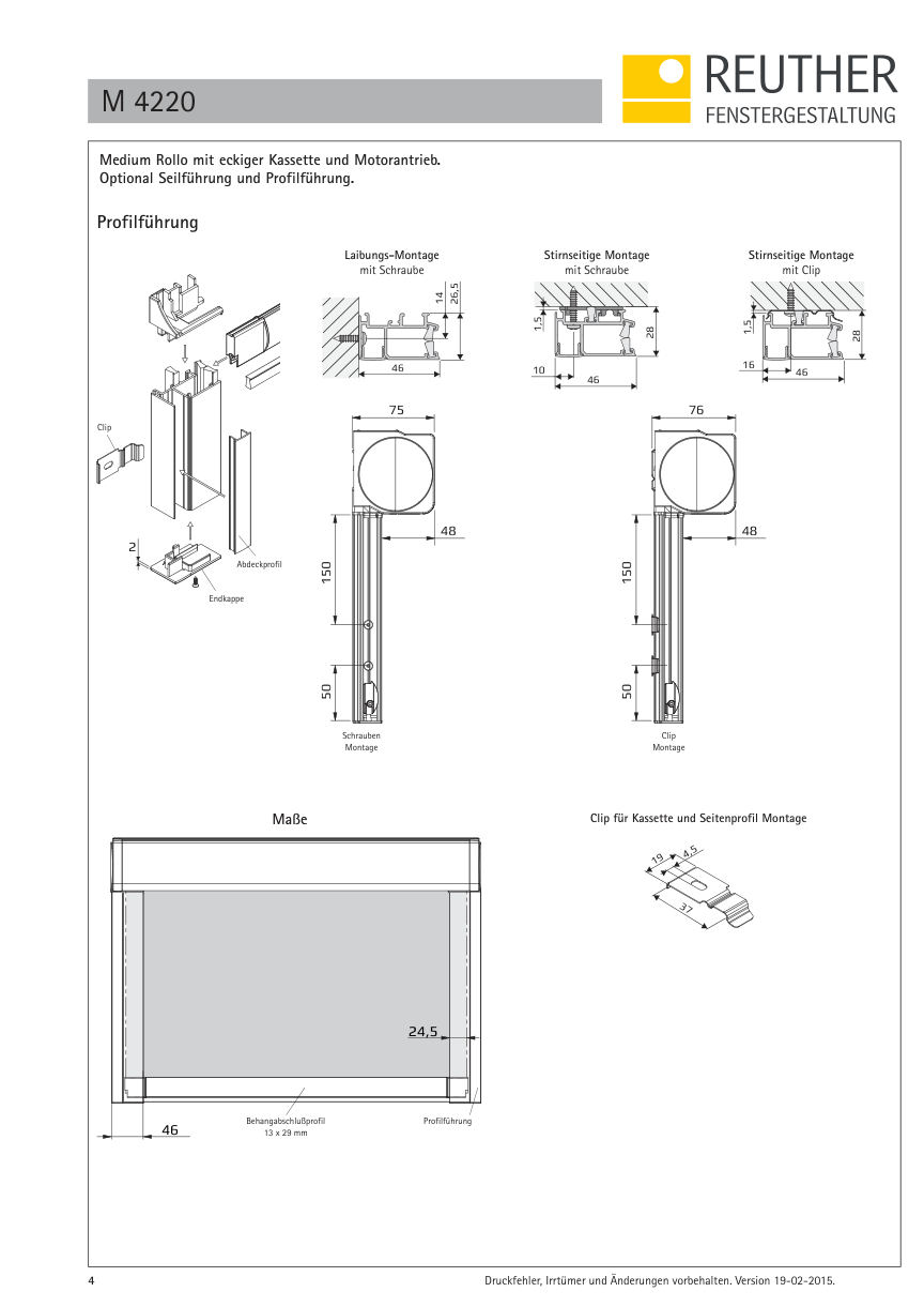 M 4200 / M 4210 / M 4220 – Datenblatt Seite 4