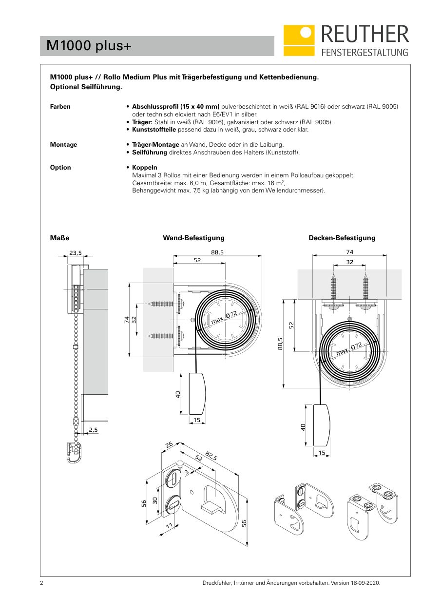 M1000 plus+ – Datenblatt Seite 2