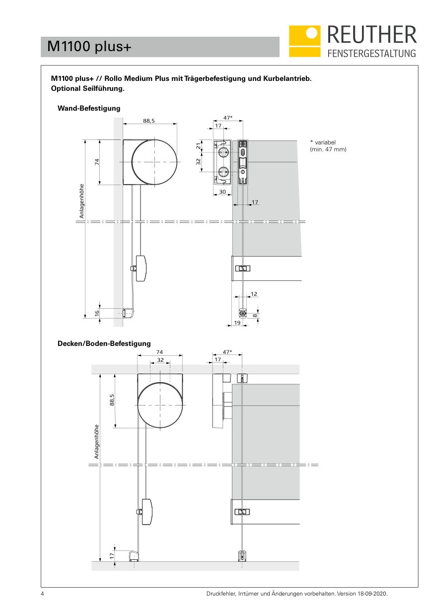 M1100 plus+ – Datenblatt Seite 4