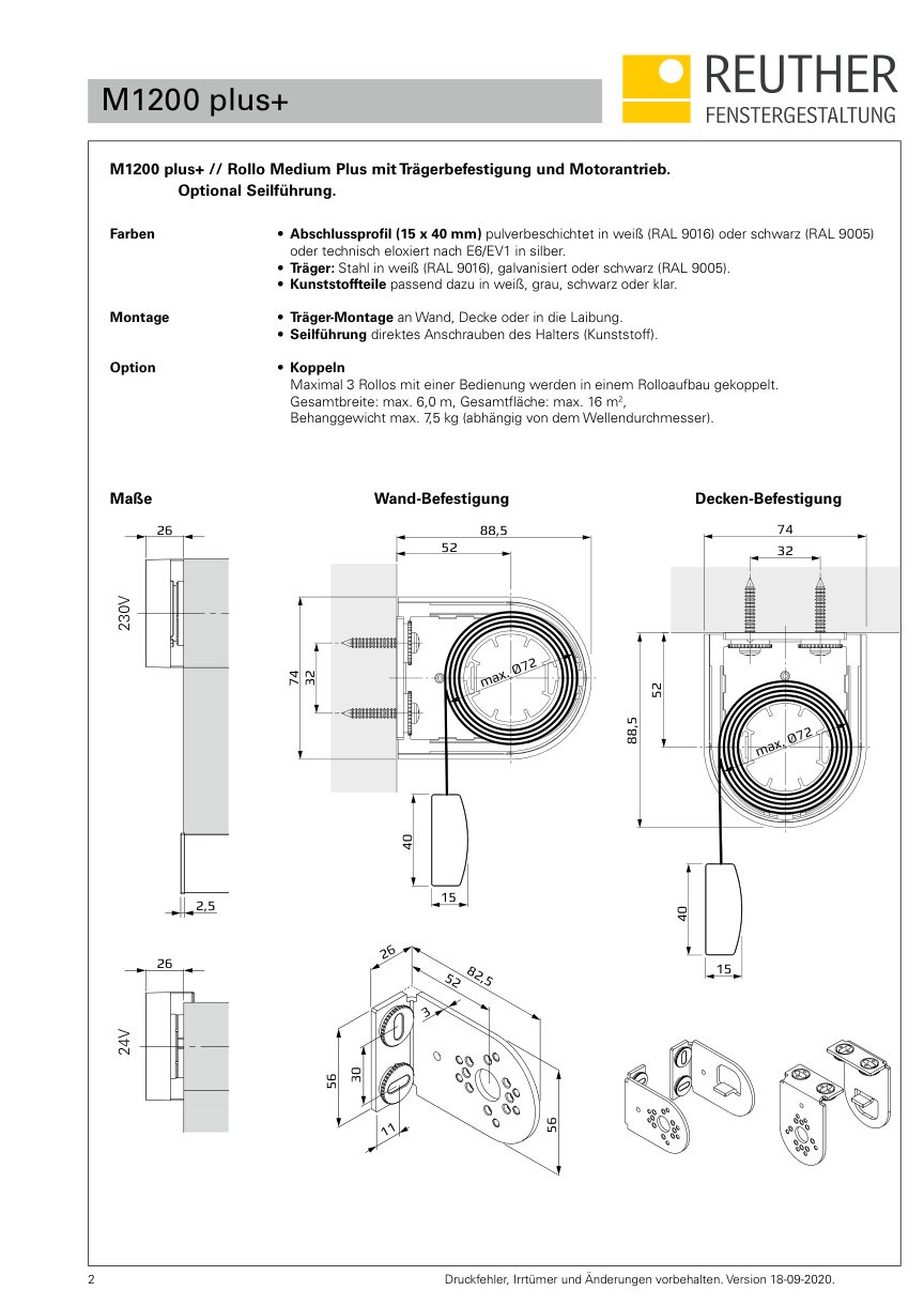 M1200 plus+ – Datenblatt Seite 2