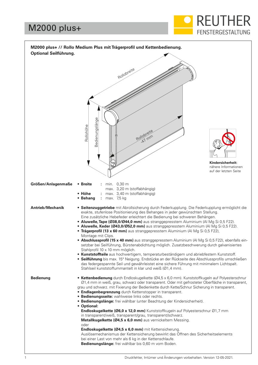 M2000 plus+ – Datenblatt Seite 1