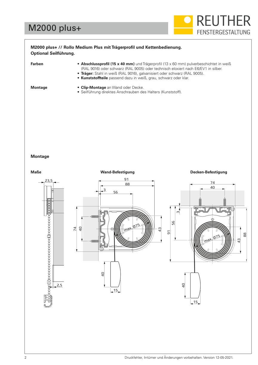 M2000 plus+ – Datenblatt Seite 2