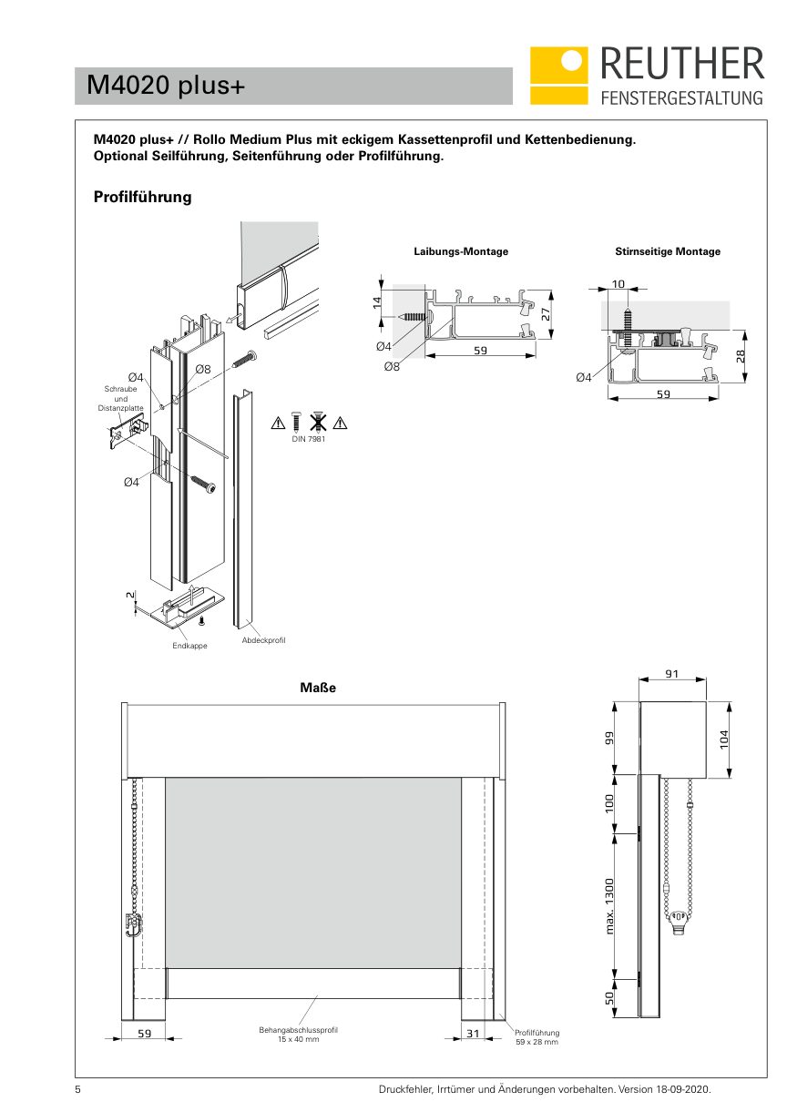 M4000 plus+ – Datenblatt Seite 5