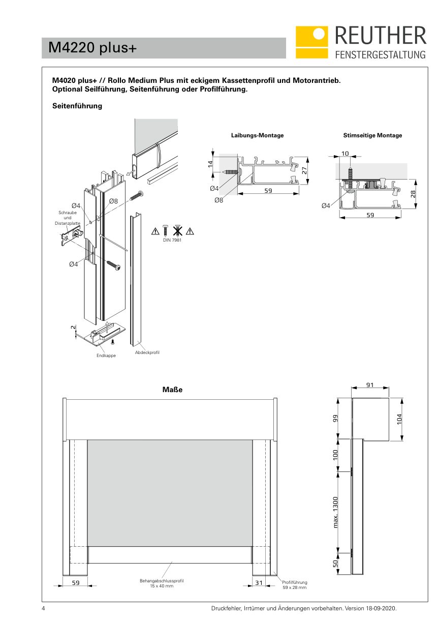 M4200 plus+ – Datenblatt Seite 4