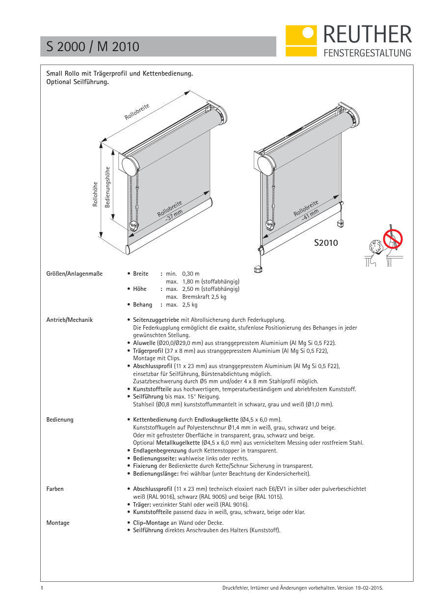 S 2000 / S 2010 – Datenblatt Seite 1