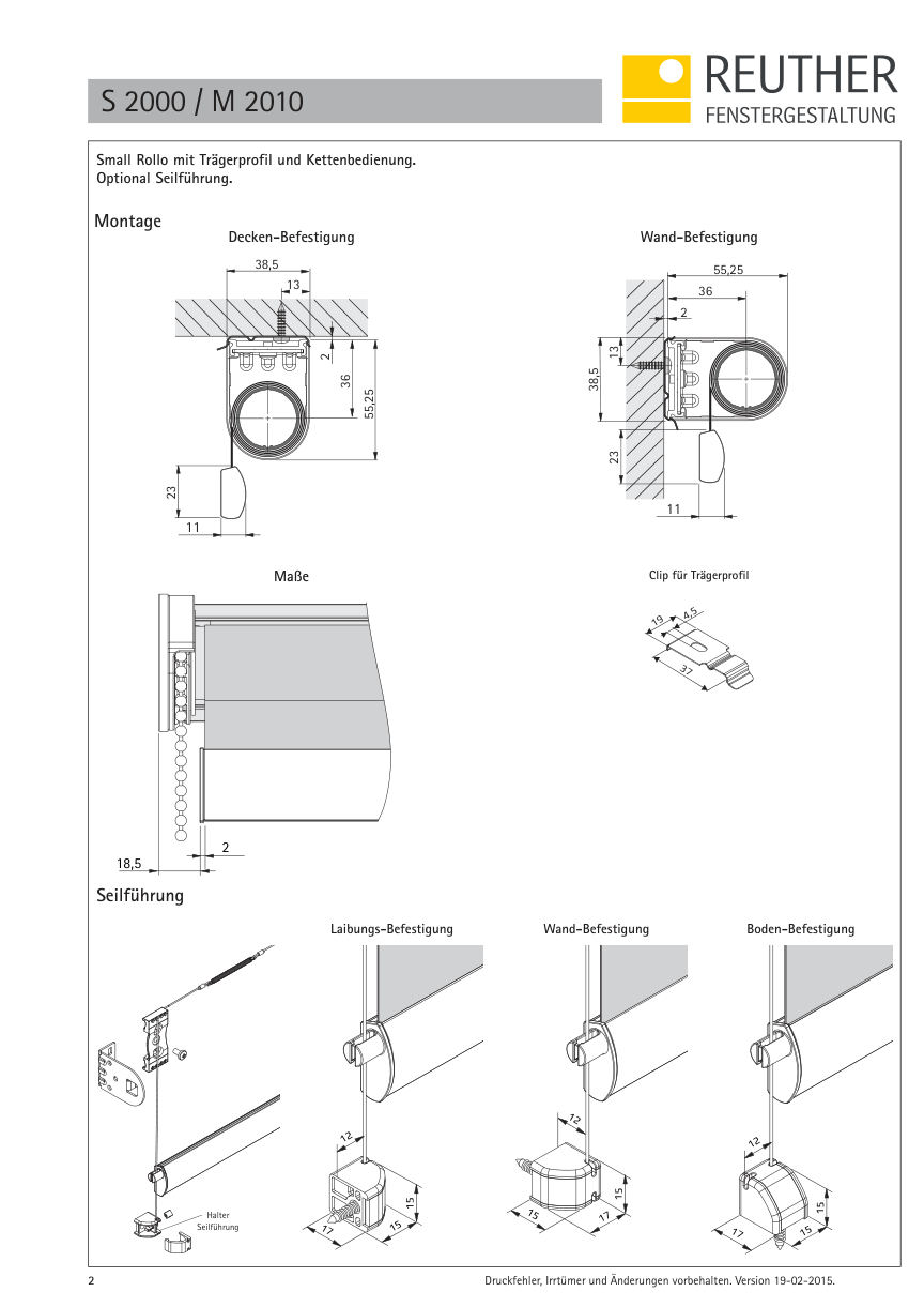 S 2000 / S 2010 – Datenblatt Seite 2